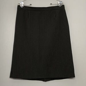 Vtg Briggs New York Size 12 Black Pinstripe Career Skirt Classic Office Siren